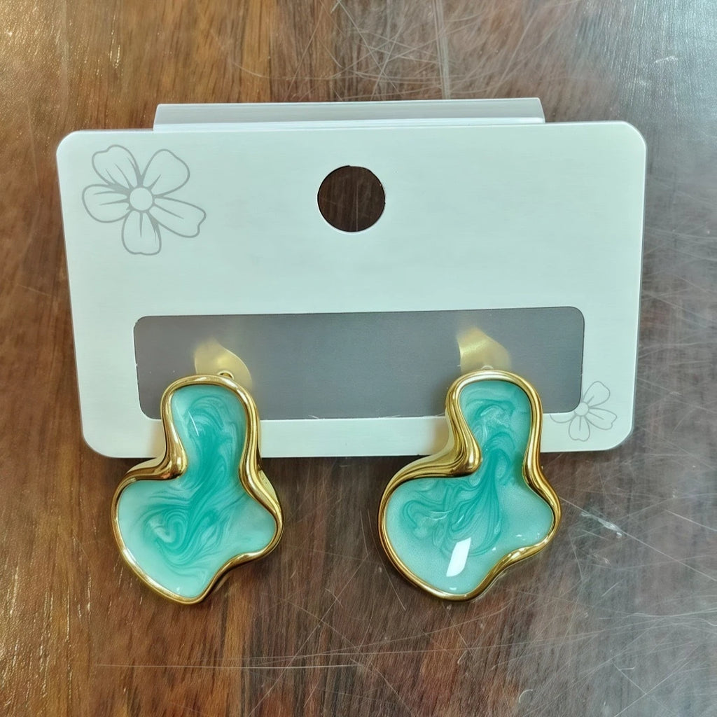Artistic Abstract Color Cloud Irregular Stud Earrings