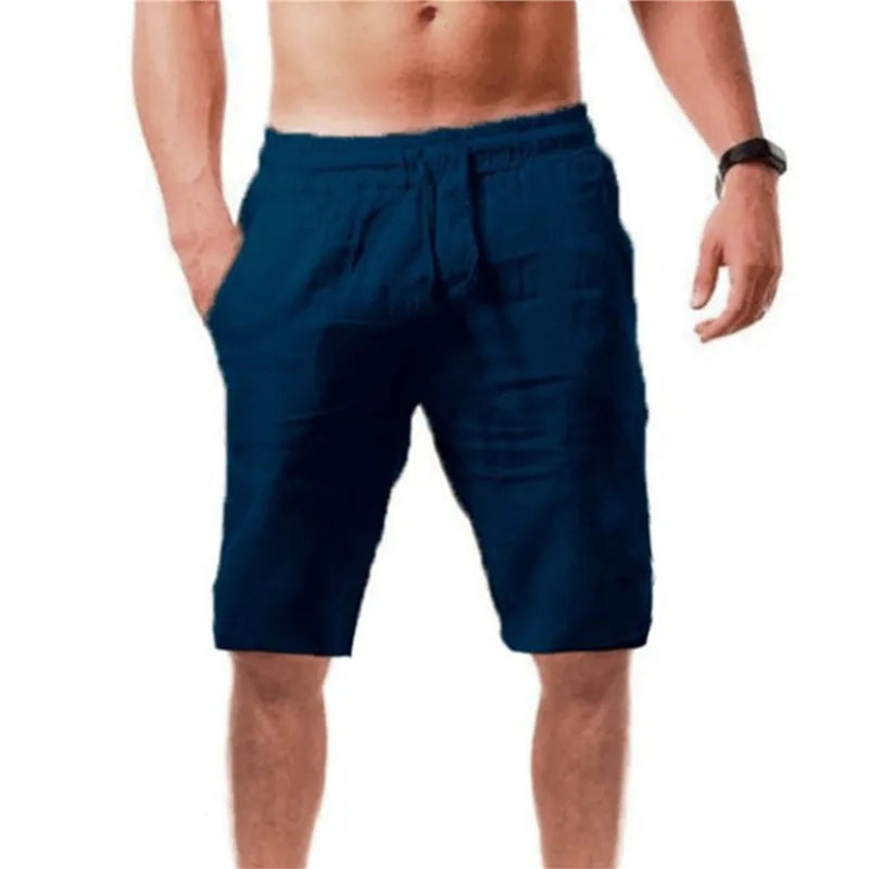 Men's Cotton Shorts Pants Male Summer Breathable Solid Color Short Trousers Fitness Streetwear S-3XL 1PC