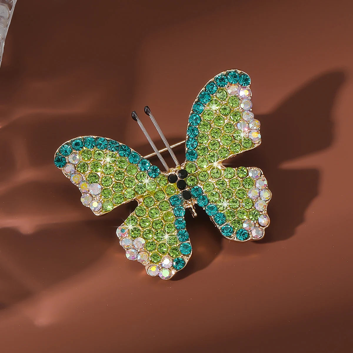 Cute butterfly brooch for women, sparkling and vibrant with forest style design
