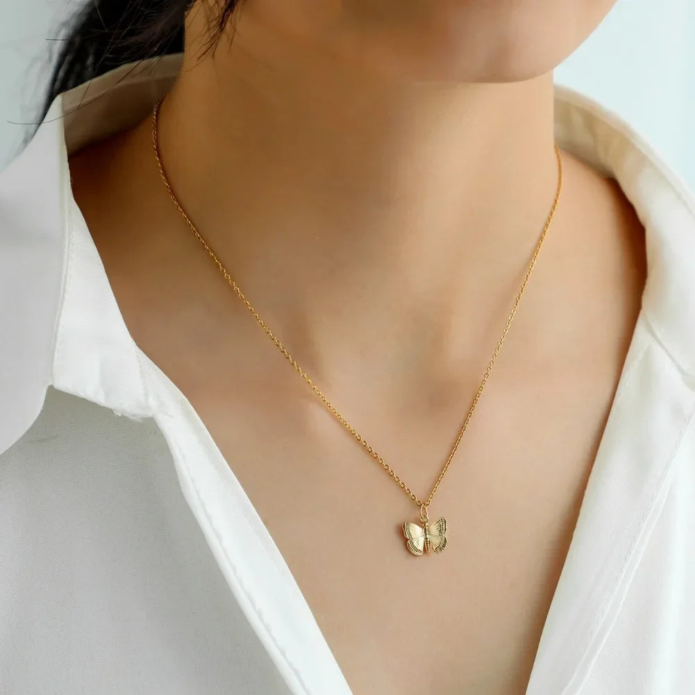Vintage Butterfly Necklace — view 3 | DeeLuxe & Co.