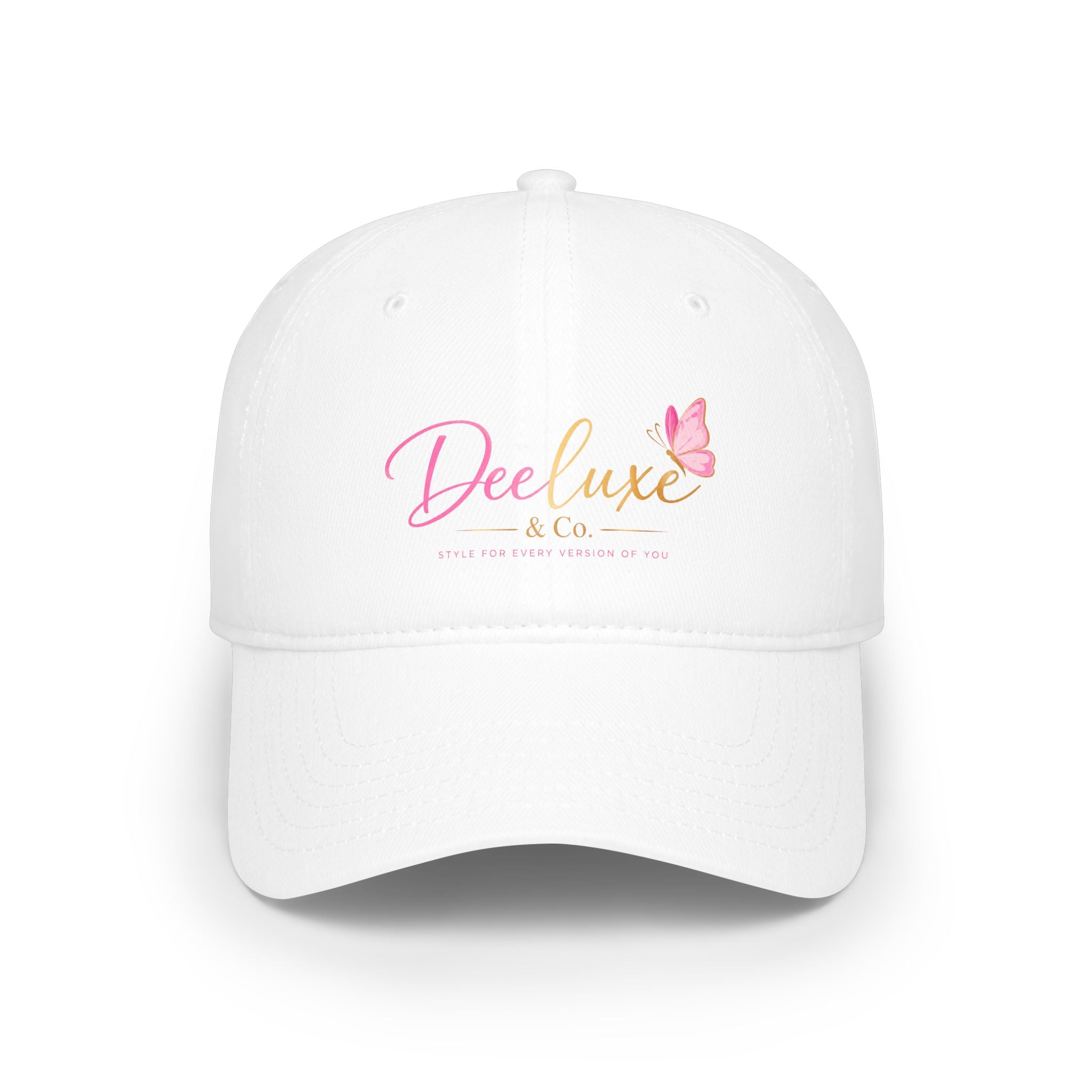 DeeLuxe Signature Baseball Cap — Embroidered Butterfly Logo Low Profile Cap