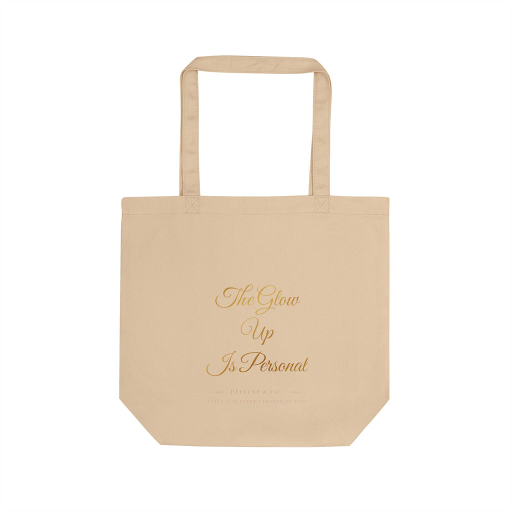 Eco Tote Bag — ‘Deeluxe & Co’ Pink Script Logo Tote (The Glow Up Is Personal)