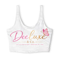 Deeluxe & Co. Butterfly Logo Sports Bra — Lightweight Polyester Crop Top