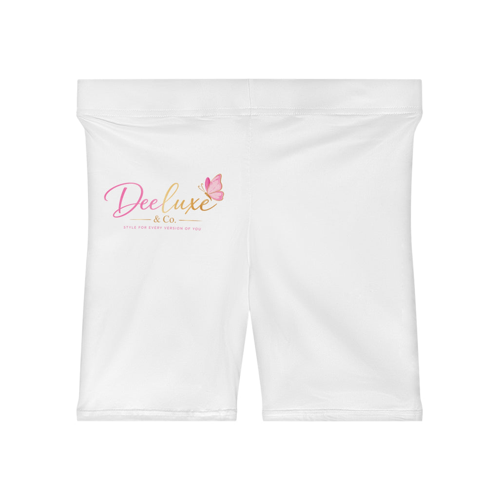 Biker Shorts — Deeluxe & Co. Pink Butterfly Logo Activewear