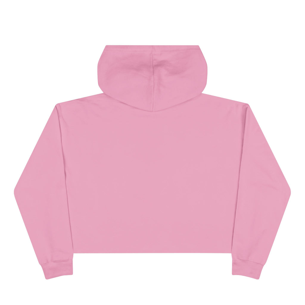 Cropped Hoodie — Deluxe Bliss Logo with Pink Butterfly