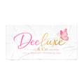 Deeluxe & Co. Logo Beach Towel — Pink Butterfly Luxe Beach Blanket