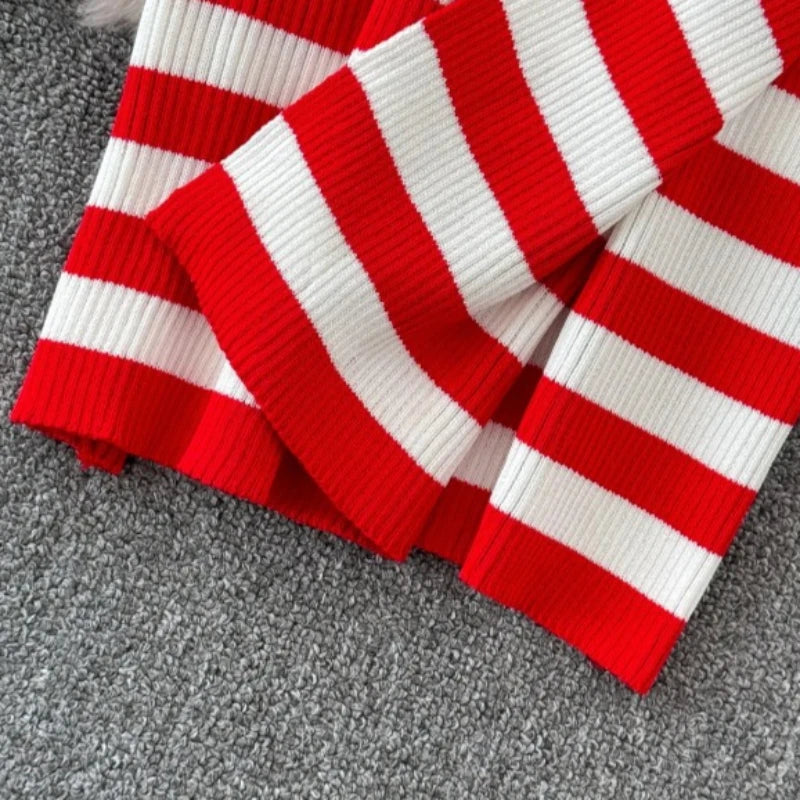Red Black Striped Spaghetti Strap Maxi Dress Women's Stretchy Knit Bodycon Long Dress Sexy Summer Beach Party Dress Outfits