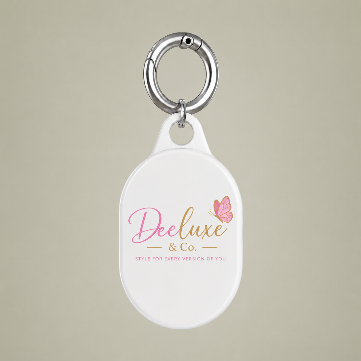 AirTag Keychain Cover — 'Deeluxe & Co.' Logo Protective Holder