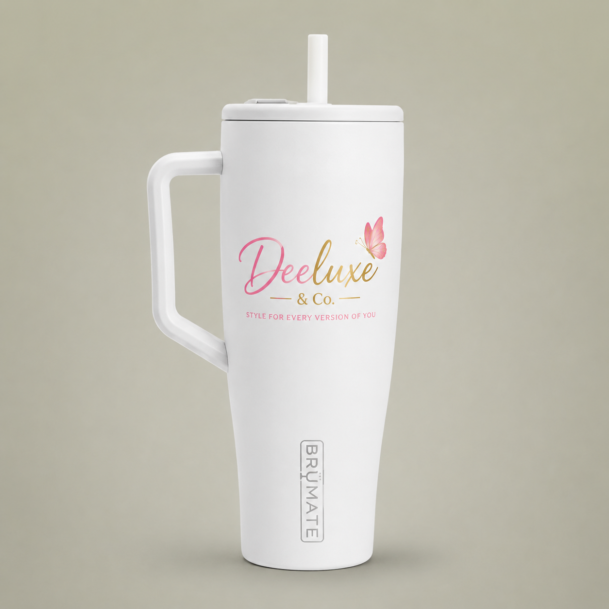 40oz Insulated Engraved Tumbler with Handle & Lid — Large Travel Mug