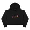 Cropped Hoodie — Deluxe Bliss Logo with Pink Butterfly