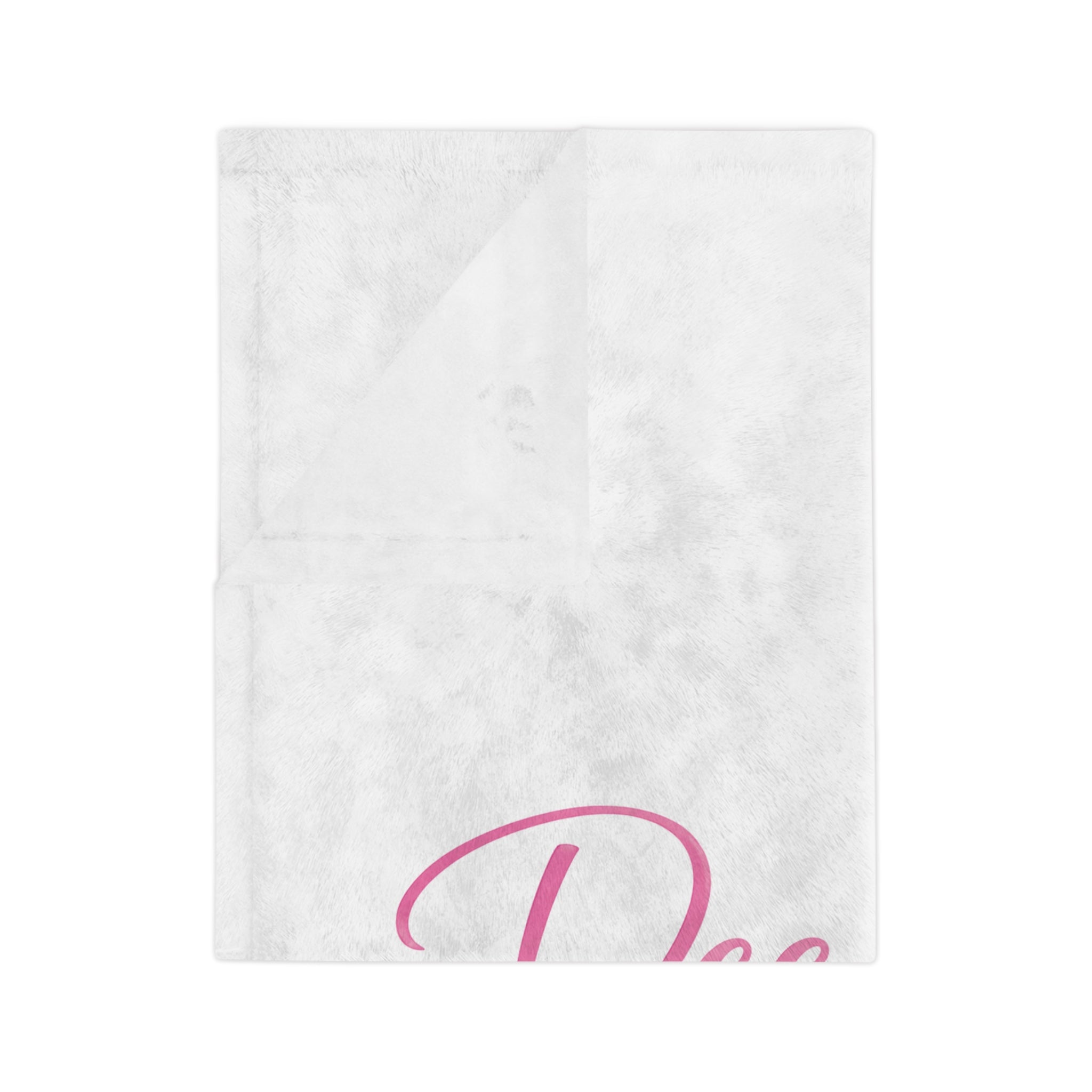 Deeluxe & Co. Velveteen Microfiber Blanket — Soft White Butterfly Logo Throw