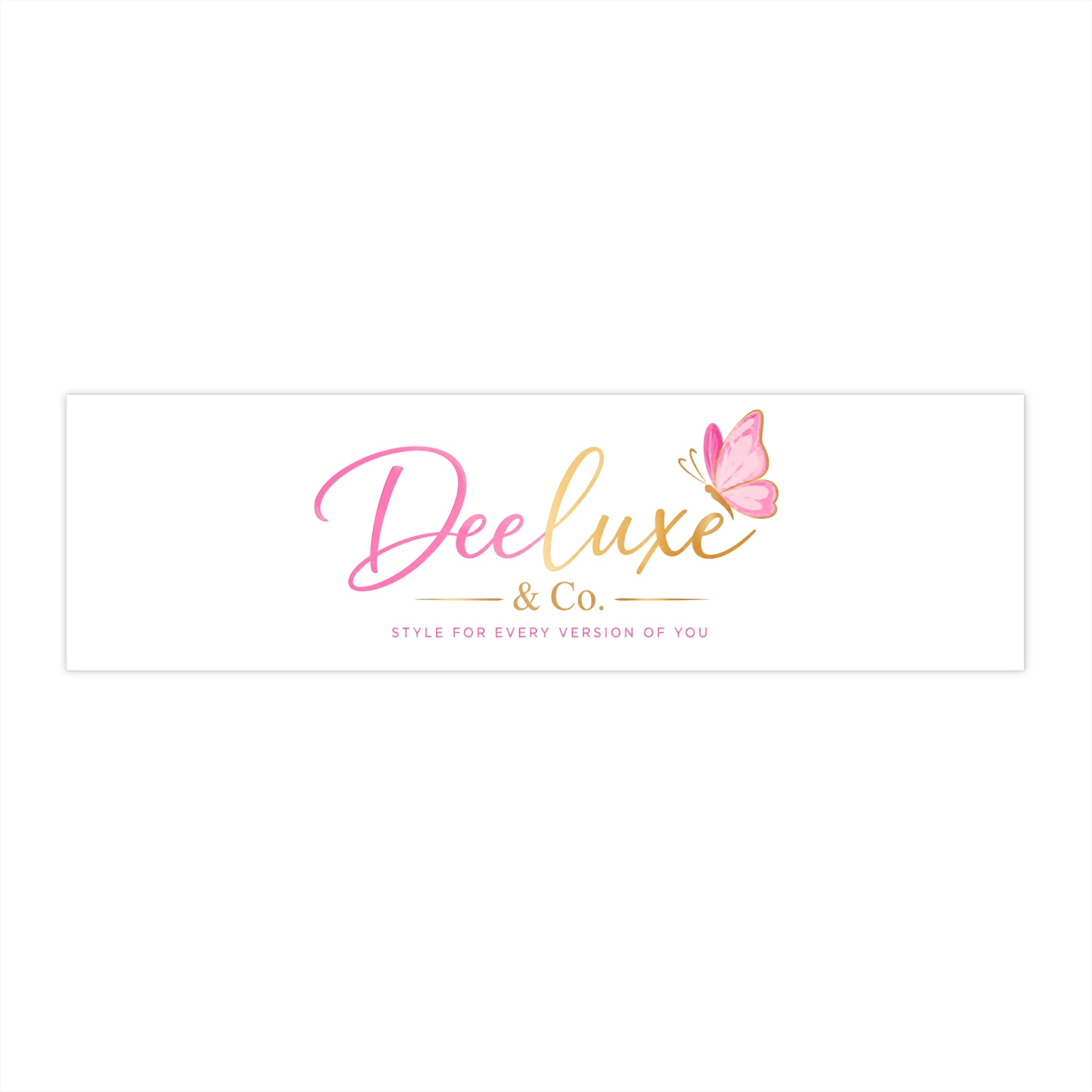 Bumper Sticker — DeeLuxe & Co. Logo Sticker (Pink Butterfly, "Style for Every Version of You")