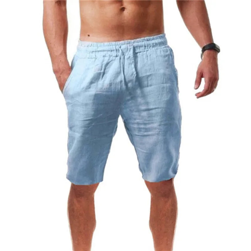 Men's Cotton Shorts Pants Male Summer Breathable Solid Color Short Trousers Fitness Streetwear S-3XL 1PC
