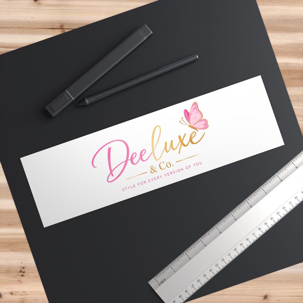 Bumper Sticker — DeeLuxe & Co. Logo Sticker (Pink Butterfly, "Style for Every Version of You")
