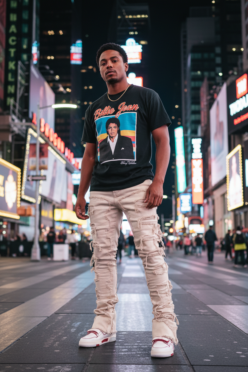Destroyed Slim Fit Jeans — view 2 | DeeLuxe & Co.