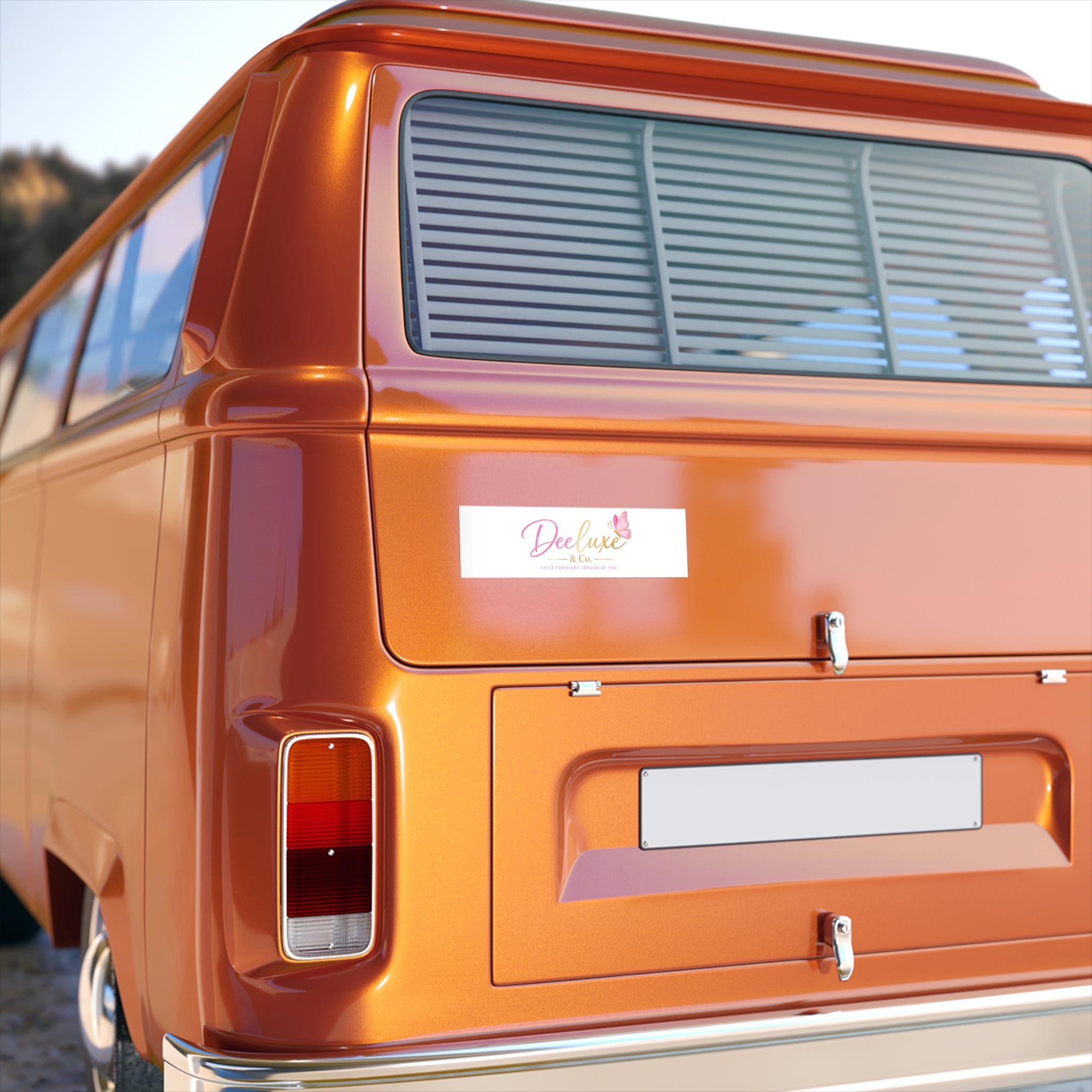 Bumper Sticker — DeeLuxe & Co. Logo Sticker (Pink Butterfly, "Style for Every Version of You")