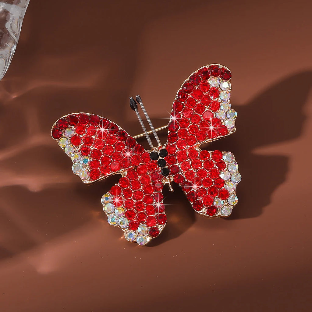 Cute butterfly brooch for women, sparkling and vibrant with forest style design