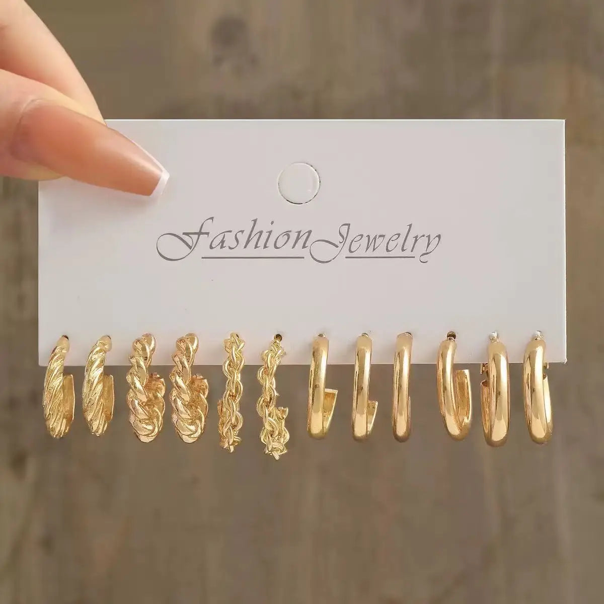 Metal earrings 24-piece set