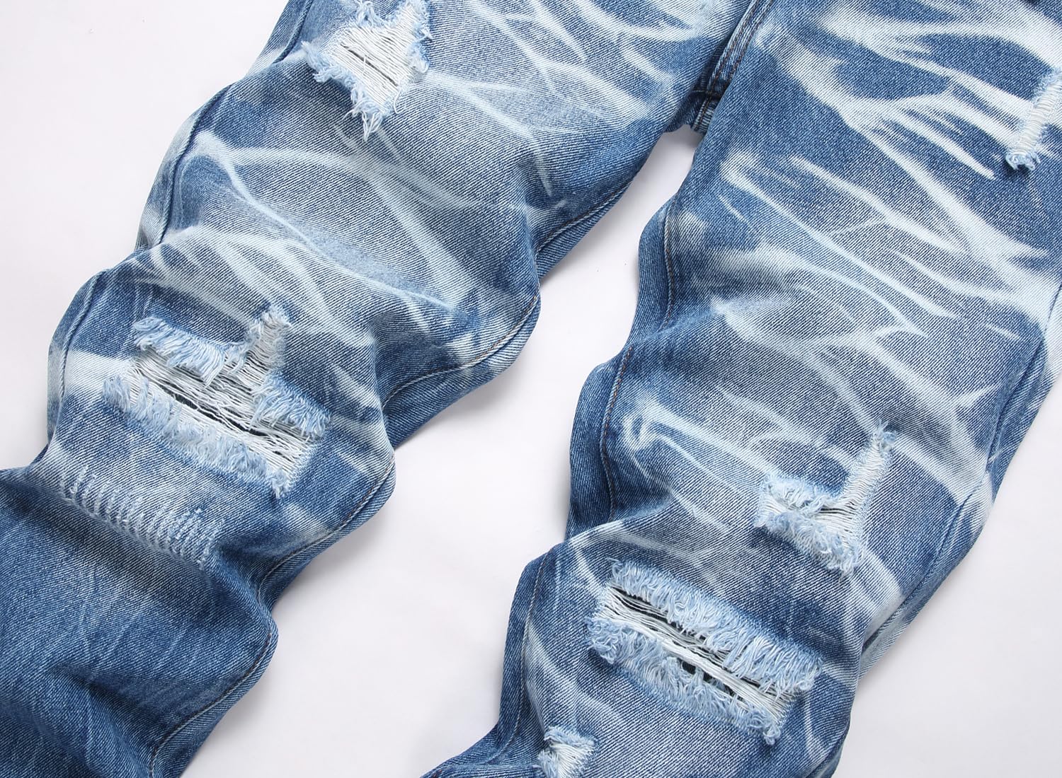 Men's Ripped Regular Straight Leg Fit Jeans