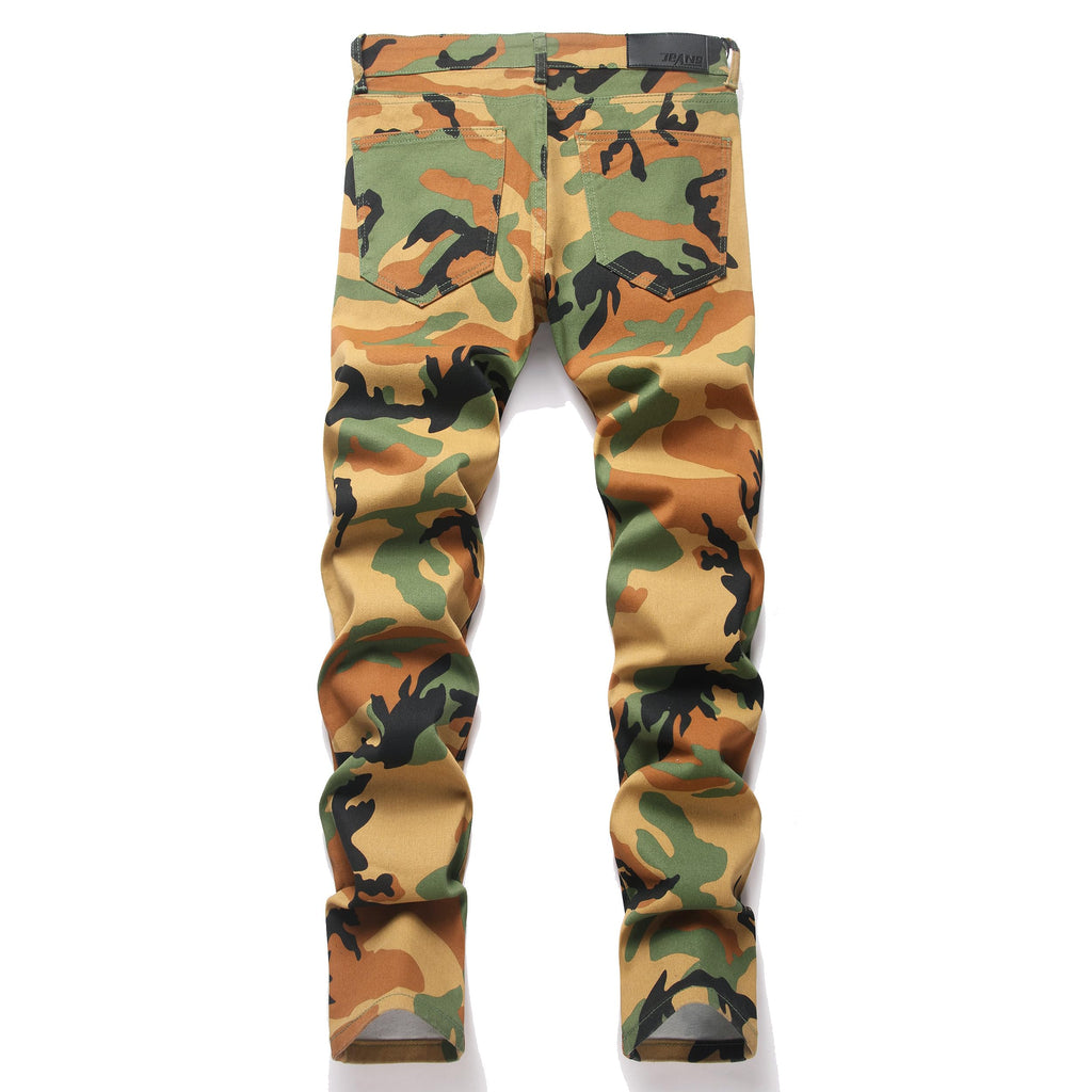 Men's Ripped Regular Straight Leg Fit Jeans