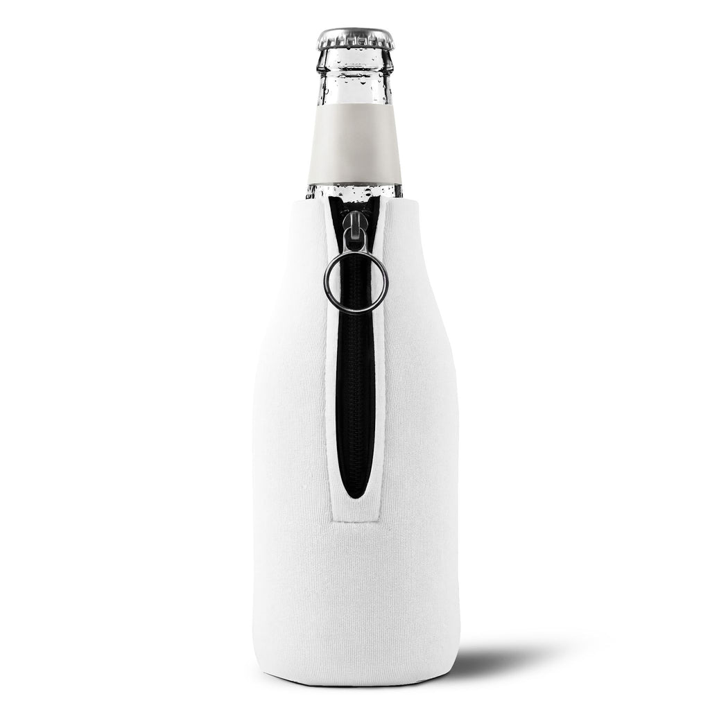 Zip-Up Bottle Cooler Sleeve — DeeLuxe Neoprene Can & Bottle Insulator with Zipper
