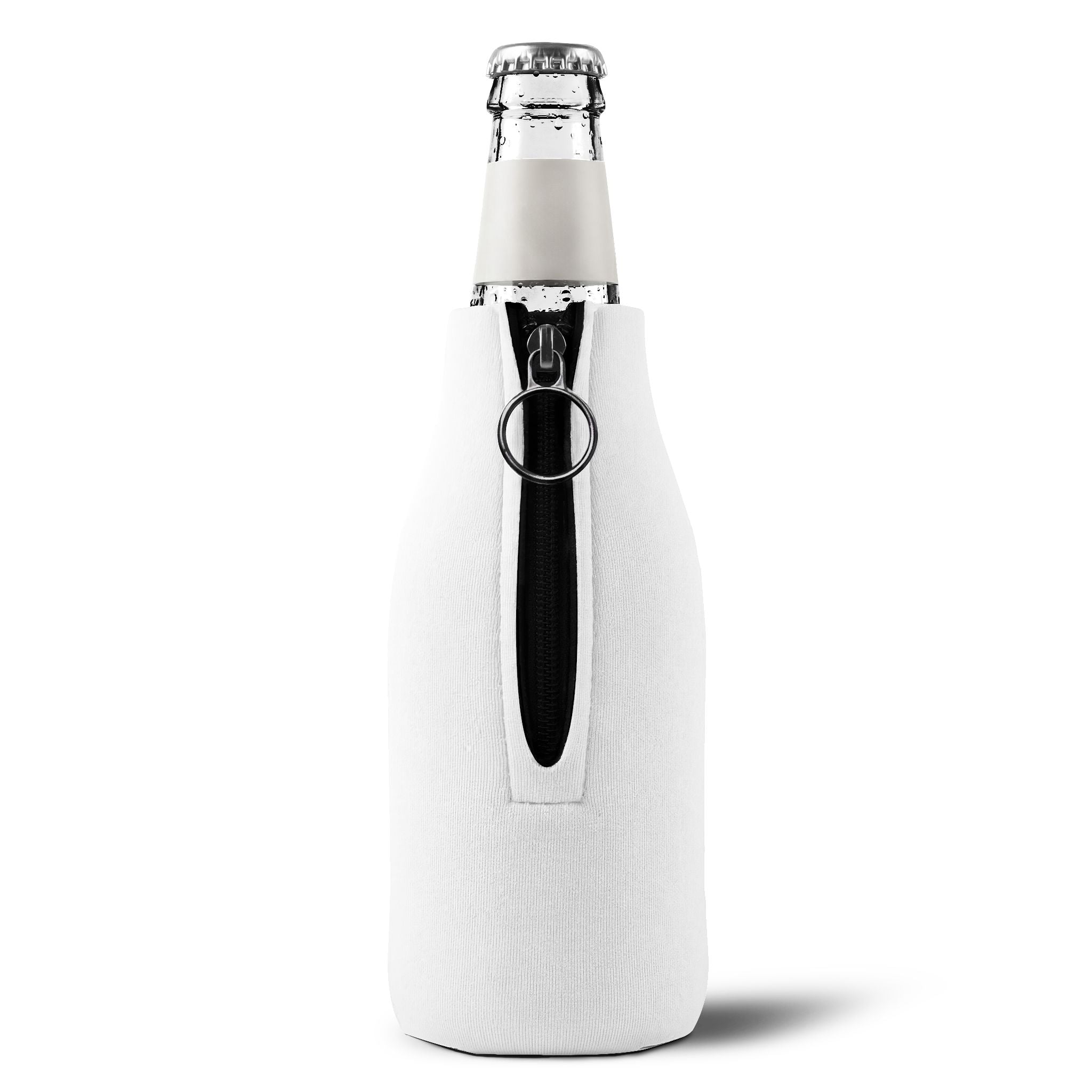 Zip-Up Bottle Cooler Sleeve — DeeLuxe Neoprene Can & Bottle Insulator with Zipper