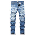 Men's Ripped Regular Straight Leg Fit Jeans