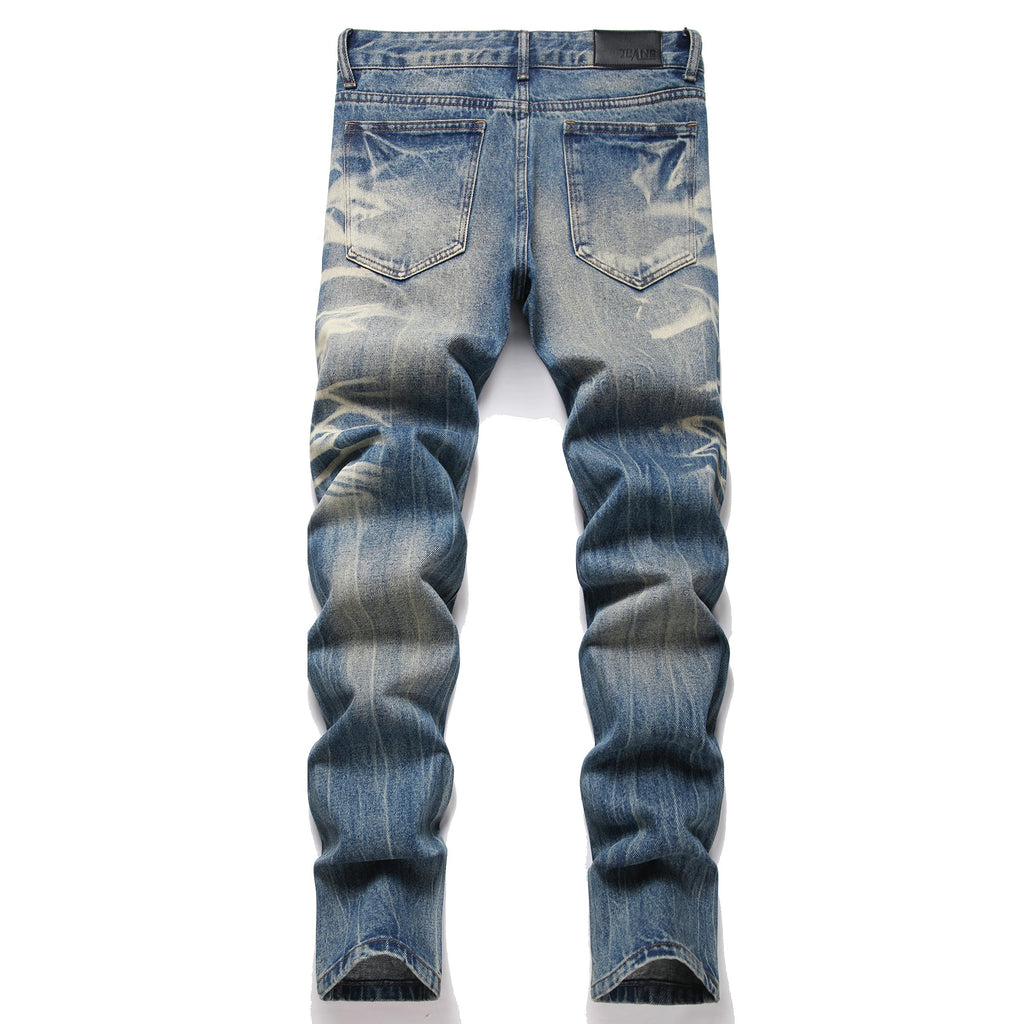 Men's Ripped Regular Straight Leg Fit Jeans