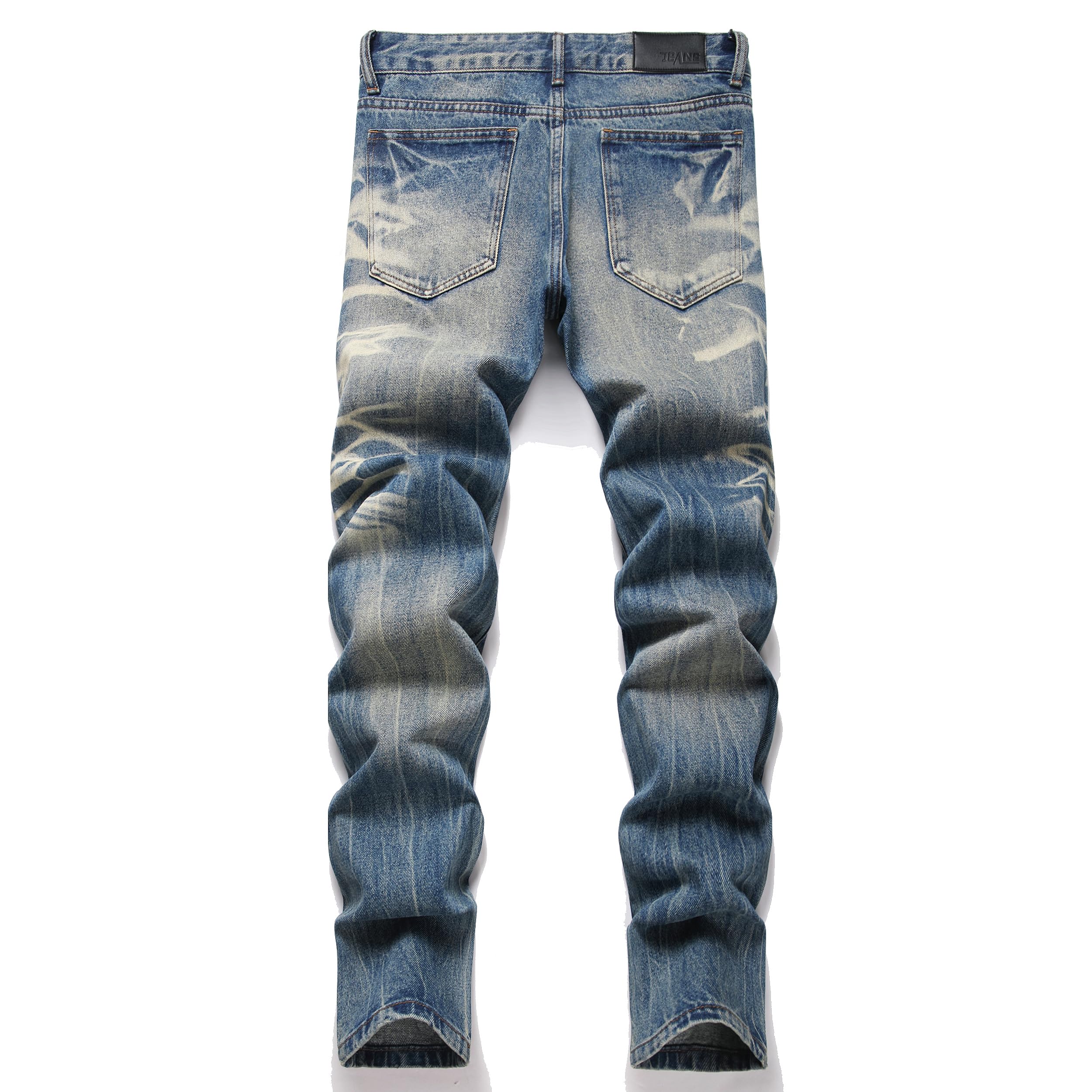 Men's Ripped Regular Straight Leg Fit Jeans