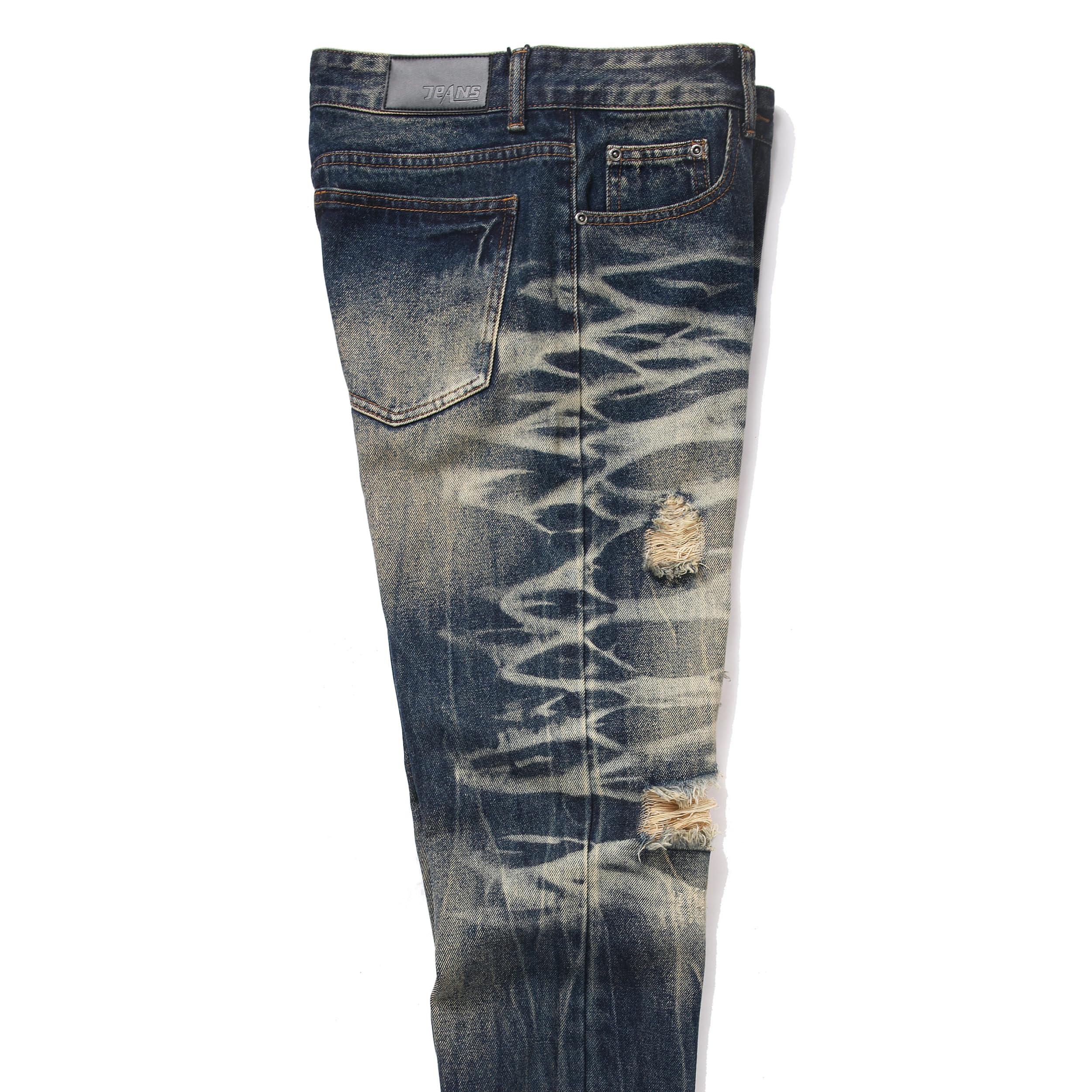 Men's Ripped Regular Straight Leg Fit Jeans