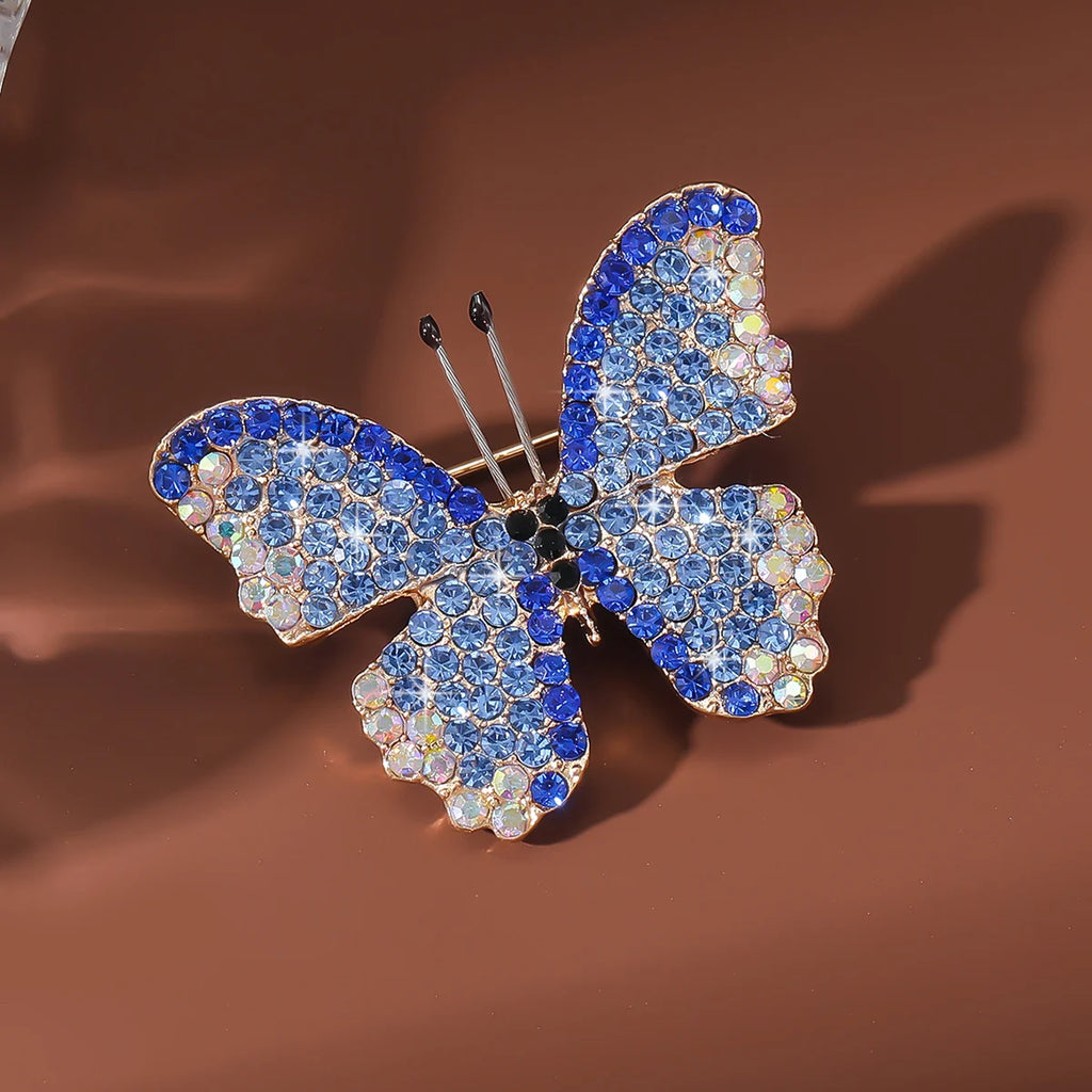 Cute butterfly brooch for women, sparkling and vibrant with forest style design