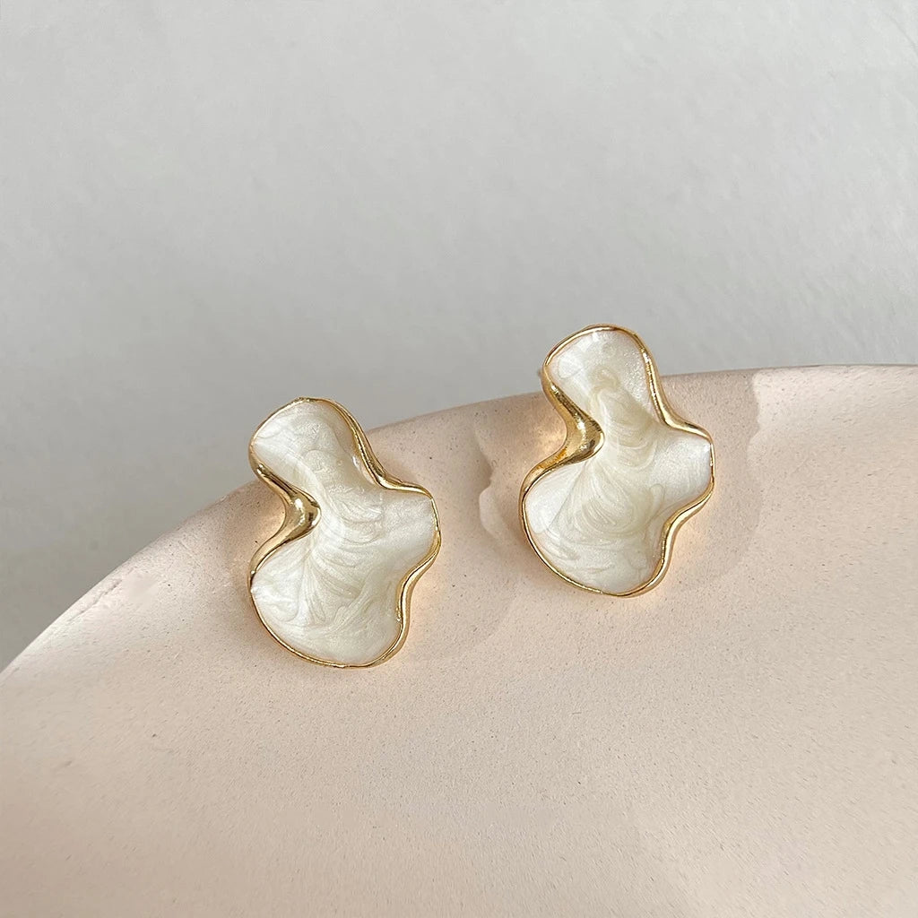 Artistic Abstract Color Cloud Irregular Stud Earrings