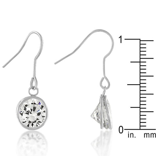 Bezel Solitaire Stud Earrings — view 2 | DeeLuxe & Co.