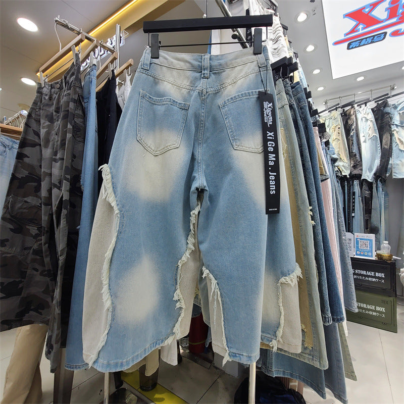 Raw Wide-Leg Denim Jeans