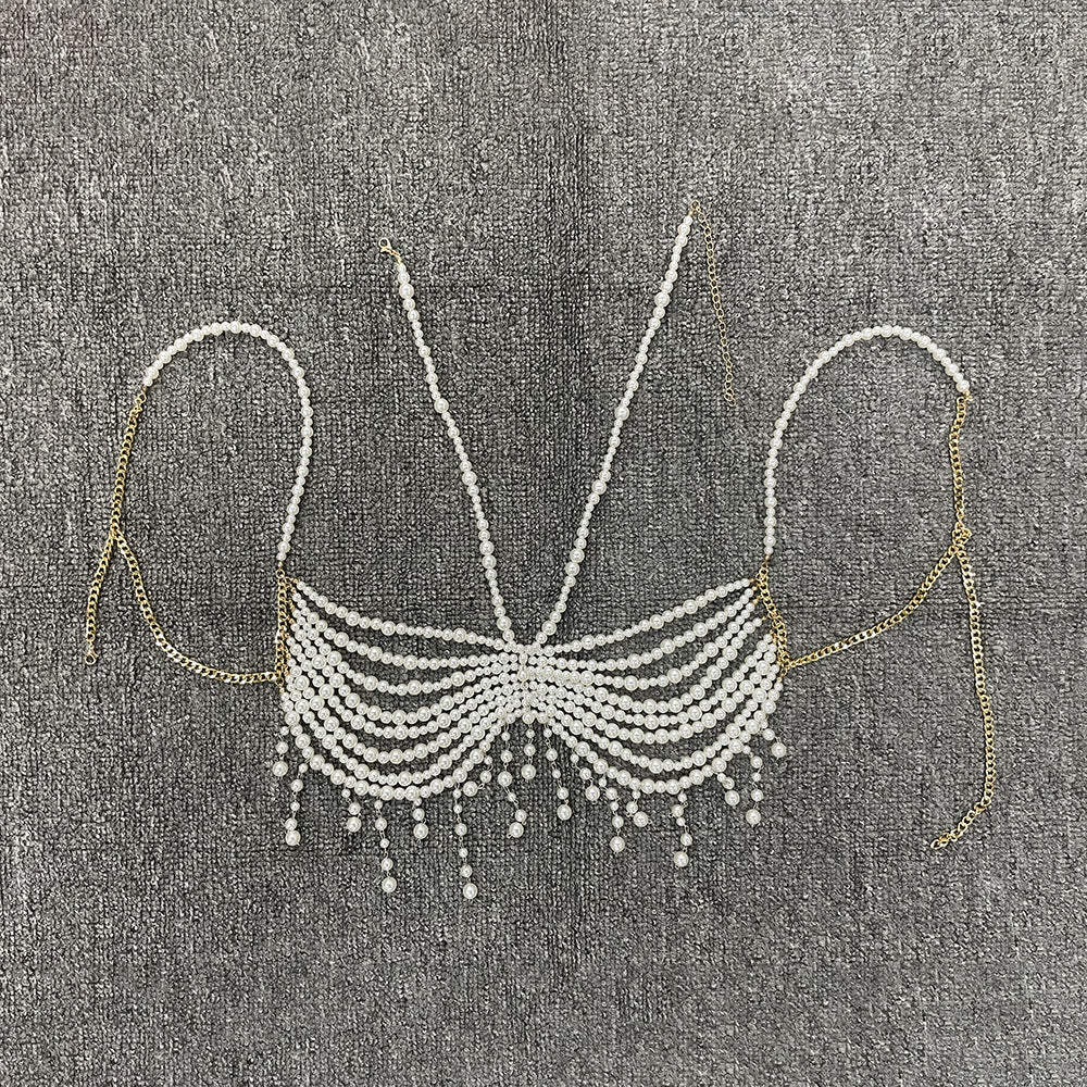 Handmade Beaded Pearl Tassel Top