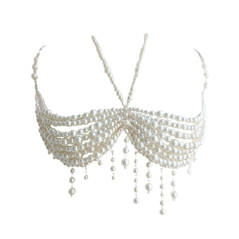 Handmade Beaded Pearl Tassel Top