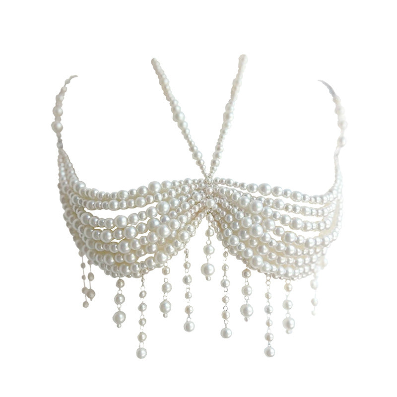 Handmade Beaded Pearl Tassel Top
