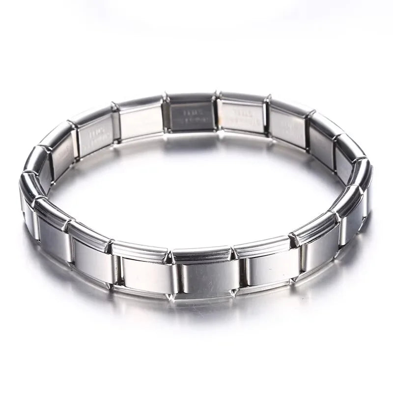 Unisex Stainless Steel Stretch Link Bracelet For Daily Wear
