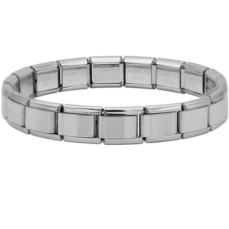 Unisex Stainless Steel Stretch Link Bracelet For Daily Wear