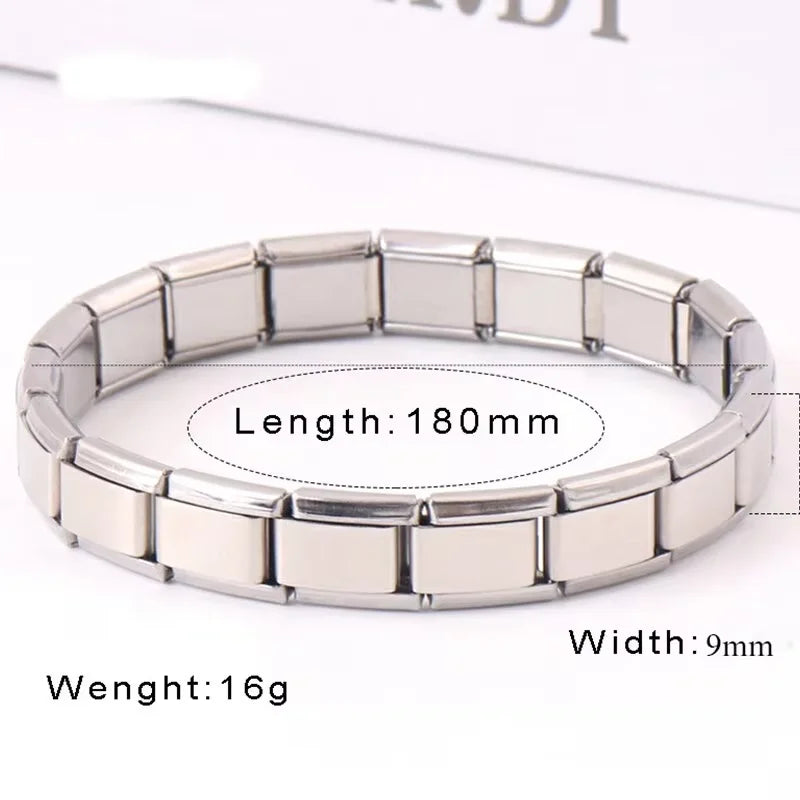 Unisex Stainless Steel Stretch Link Bracelet For Daily Wear