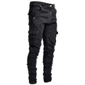 Men Street Denim Jeans with Cargo Pockets