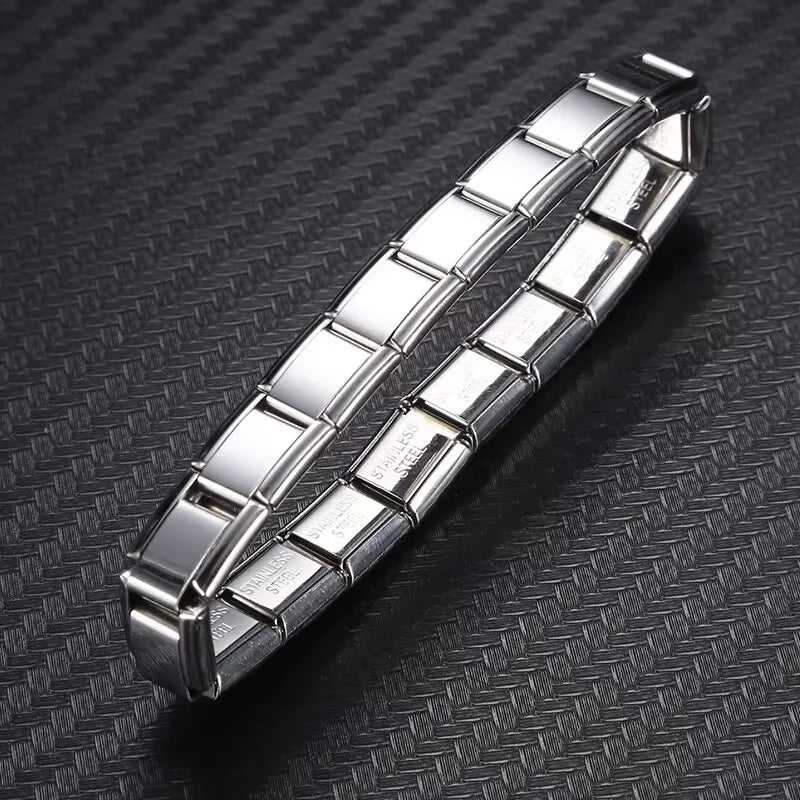 Unisex Stainless Steel Stretch Link Bracelet For Daily Wear