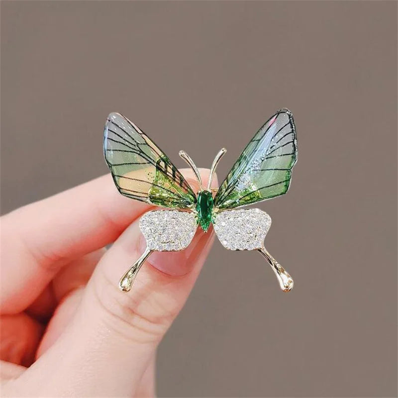Cute butterfly brooch for women, sparkling and vibrant with forest style design