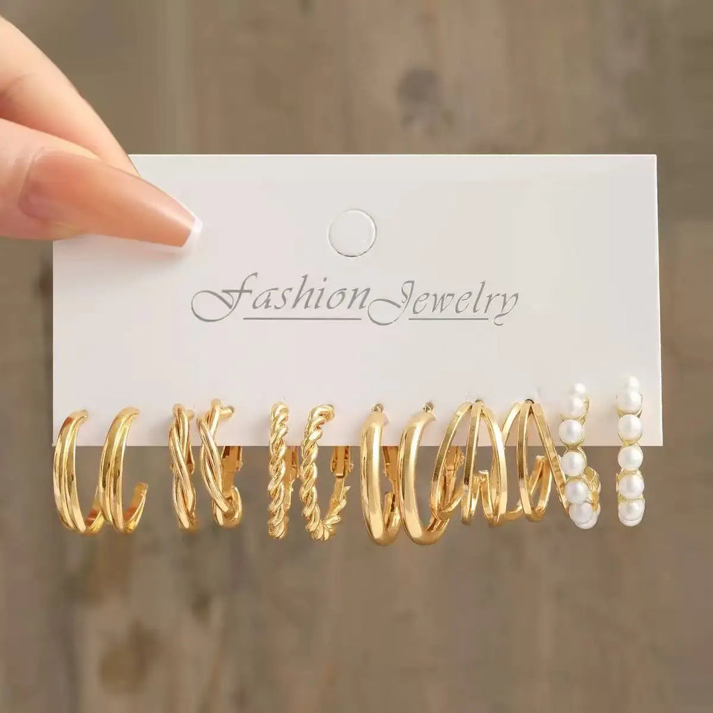 Metal earrings 24-piece set