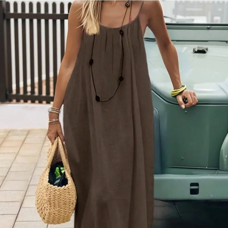 2026 Loose-Fit Spaghetti Strap Dress