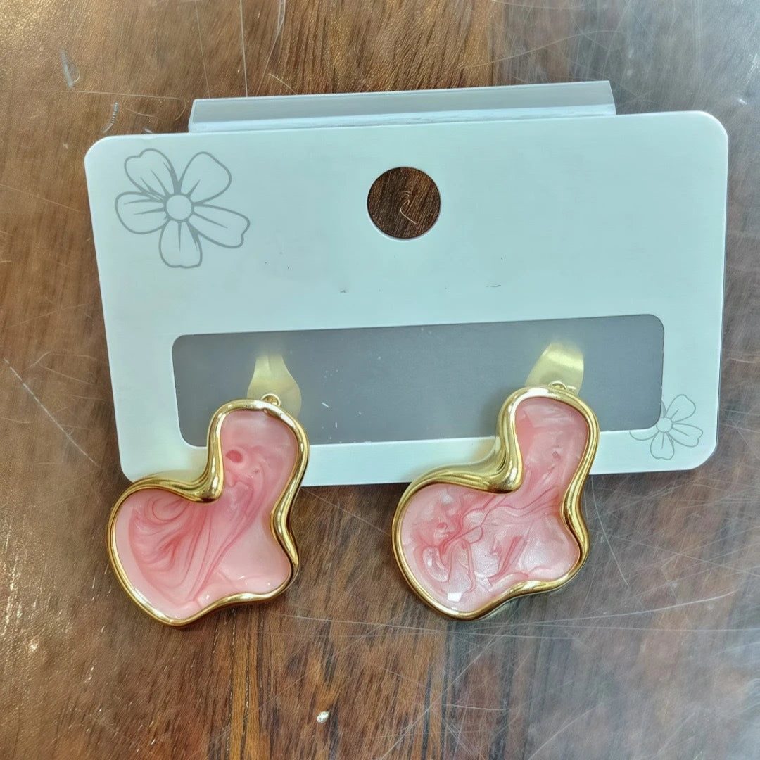 Artistic Abstract Color Cloud Irregular Stud Earrings