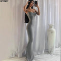 Satin Slip Sleeveless Backless Maxi Dress
