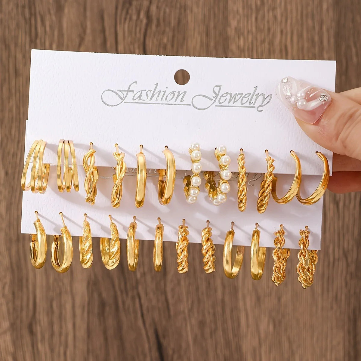 Metal earrings 24-piece set